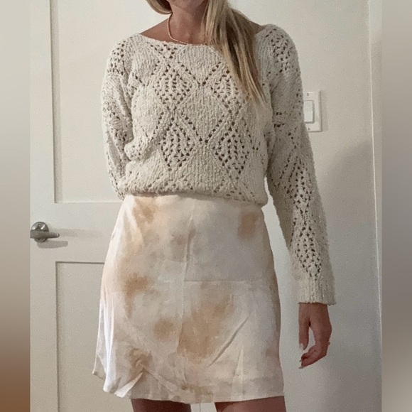 OLIVE & OAK | neutral cream crochet style Sweater, acrylic blend, size medium - Picture 6 of 6